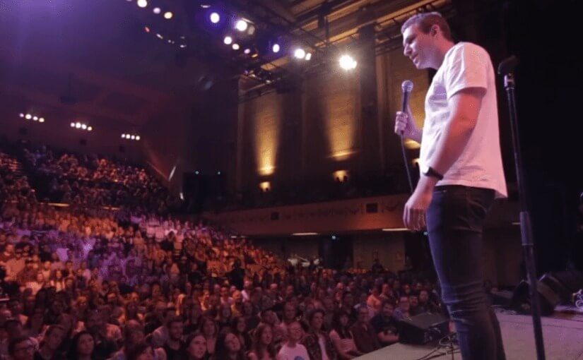 Comedian Michael Shafar visits pathology lab that diagnosed his cancer